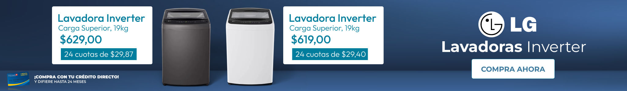 Variedad de lavadoras inverter LG