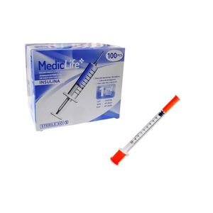 Jeringuilla medic life 1ml 29g x 1 \ 2 pulg. x100 pz.