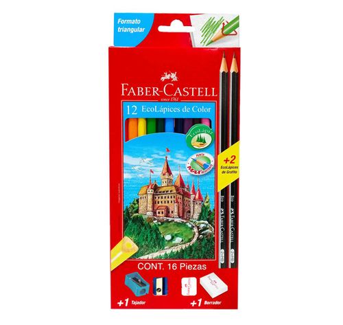 Lápiz de Color Faber Castell, Grafito, 12 Colores , la.f.120713