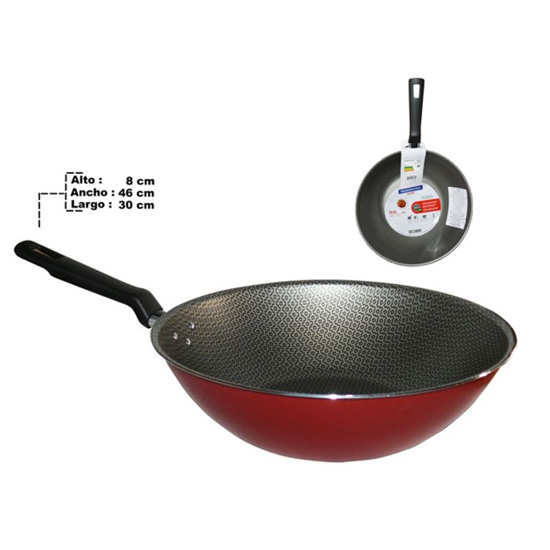 Belleza y Hogar - Sartén Tramontina Wok Capacidad de 28 cm . 3.3 litros Con  tapa de Vidrio Original Sellado, en caja. Visita mi página tenemos más  productos y ofertas:  Pedidos