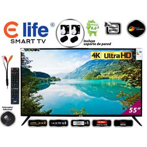 Televisor led e-life ultra hd-4k c \ soporte smart55 pulg. ied55-suhd