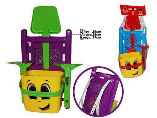 Juego de Playa Basa, Mochila, Colores Surtidos, 39x28x11cm, 9148