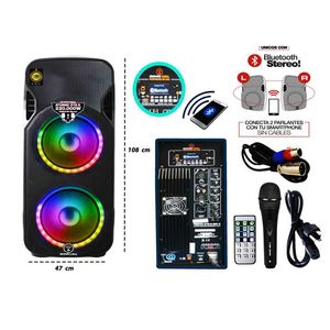 Parlante Sonic, 15 Pulgadas, 220.000W, Incluye Micrófono, Atomic 215A