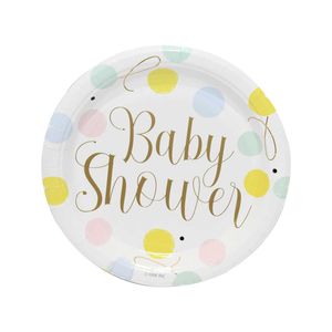 Plato desechable carton baby shower x6 pz.ref:3828 \ hm-bsg-p7 7