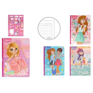 Cuaderno cosido bonequinhas 1l 100h 541886 \ 418868