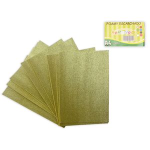 Fomix Escarchado Aprendo, A4, Adhesivo, 10 Pza, Cobre, GL-EVA-039