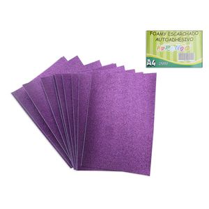 Fomix Escarchado Aprendo, A4, Adhesivo, 10 Pza, Lila, EBEVAG035