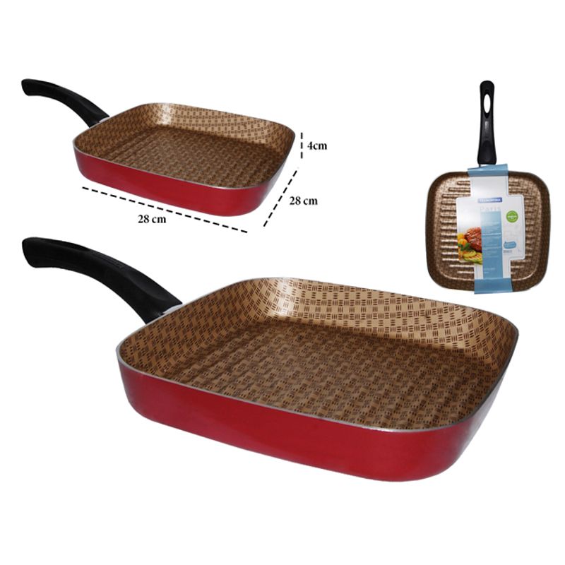 SARTEN PLANCHA 28 CM ROJO TRAMONTINA – IMPORTADORA BRASILERA