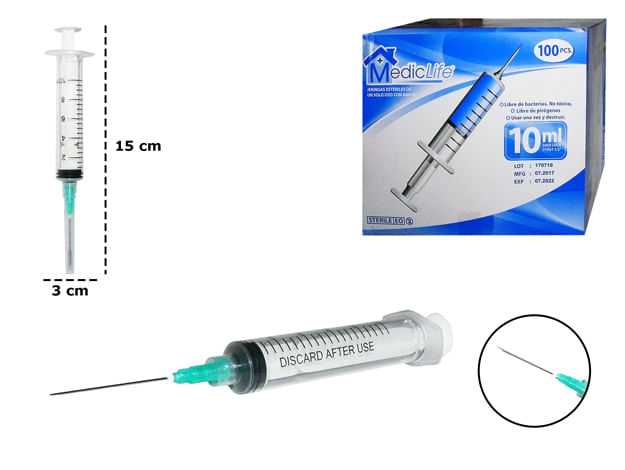 Mediyg S.A. - *JERINGUILLA MEDIC LIFE REF:10ML 21G*1 1/2