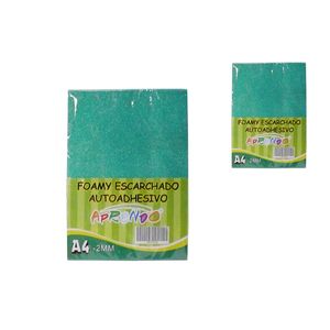 Fomix Escarchado Aprendo, A4, Adhesivo, 10 Pza, Turquesa, 71476 71469