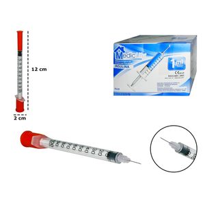 Jeringuilla medic life 1ml \ 30g x 5 \ 16 pulg. x100 pz.