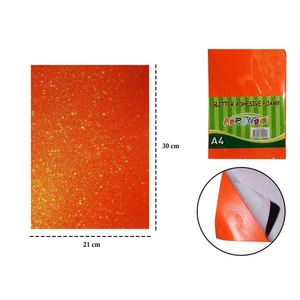 Fomix Escarchado Aprendo, A4, Adhesivo, 10 Pza, Naranja, 55700