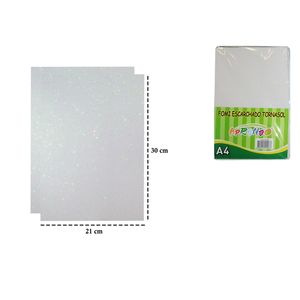 Fomix Escarchado Aprendo, A4, 10 Pza, Blanco Tornasol, EBEVAI025