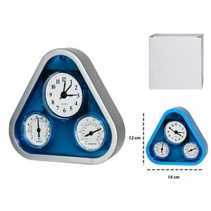 Reloj de Mesa, Color Azul, Forma Triangular, 12x14 cm, 4248