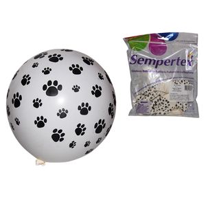 Globo fashion s r-12 blanco huellitas x25 pz.