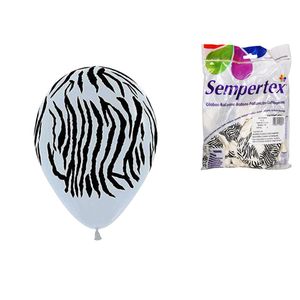 Globo fashion s r-12 blanco 005 cebra x25 pz.