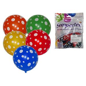 Globo cristal surt. r-12 carita felices x25 pz.