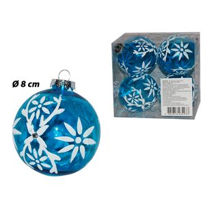 Adorno nav.bola azul x4 pz.ref:n1-8001as(3) (8cm)