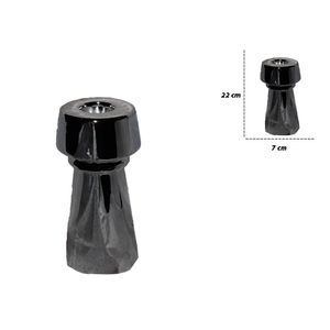Candelabro, Dolomita, Negro, 7x22cm, TG17B116-1