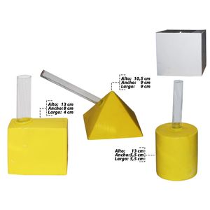 Florero figura geometrica x3 pz.ref:t1123 amarillo