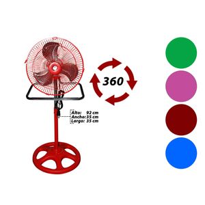 Ventilador Electric Life, Pedestal, 12 pulgadas, 3 en 1, 360 grados, MY-1288R