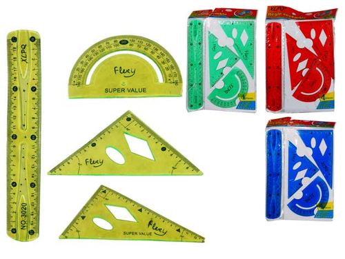 Juego Geométrico Flexible, Surtido, 4 Piezas, 20cm, es8078