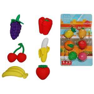 Set 6 Borradores, Forma Frutales Surtido, es8081