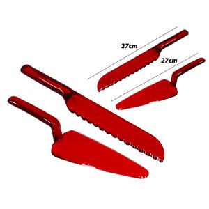 Espátula y Cuchillo Acrílico Rojo, 27cm, 1903