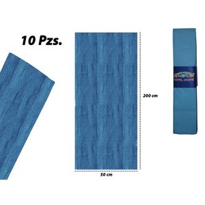 Papel crepe x10pz ref:80-23 celeste (50x200cm)