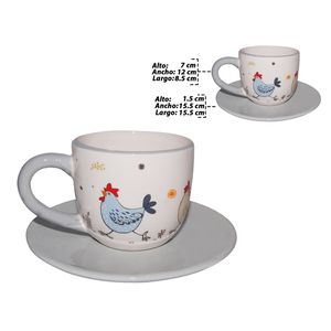 Taza c \ plato dol.mod.gallina