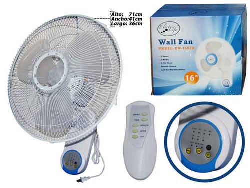 Ventilador de pared Electric life 16 3 aspas Control regulador de temperatura Blanco UW-1682R