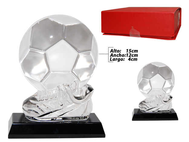Adorno de fútbol de cristal Balón de fútbol de cristal Balón de fútbol de  cristal transparente con soporte FRCOLOR Hogar14369186