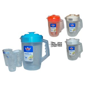 Jarra c \ vaso plast.rey bonita tropical rwx007300 4lt