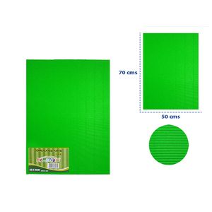 Pliego cartul corrugada verde co57 (50x70cm) 160gm