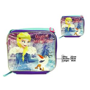 Lonchera Sencilla Frozen, Morado con Turquesa, 8x22x24cm, EHB170168-MR