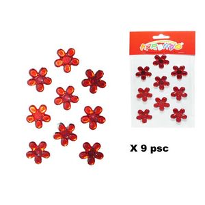 Aplique Decorativo Aprendo, Flor, Sticker, 9 Pza, DIY90033