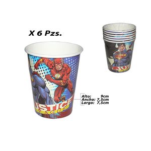 Vaso desechable carton liga justicia x6 pz.wbpg-lj-v001b 9oz.