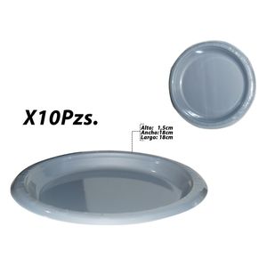 Plato plast.plateado x10 pz.ref:bm-sl-p7 7