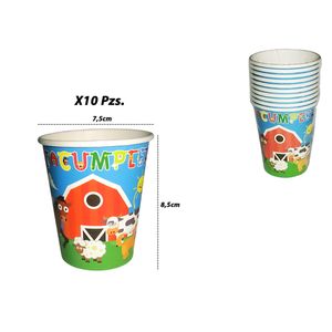 Vaso desechable granja x10 pz.ref:ca-gra-v9 9oz.
