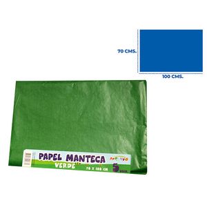 Pliego papel manteca 70x100cm x 5 verde oscuro