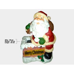 Adorno nav.papa noel resina c \ luz aes xx1023 (42.5x28x56.5cm)