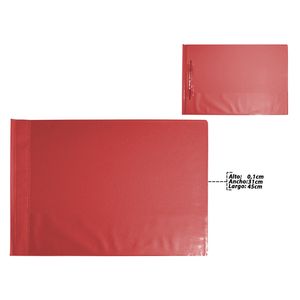 Carpeta tapa Transparente, Rojo, A3, 0.1x31.35cm, e.r