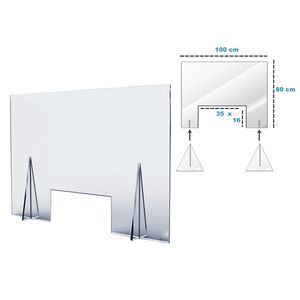 Pantalla divisor acrilico 100x80cm 3mm espesor