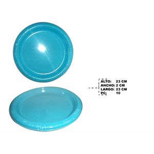 Plato plast.celeste x10 pz.ref:bm-lblue-p9 9