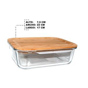 Repostero vidrio c \ tapa bambu ref:sw8252-1520ml-bm