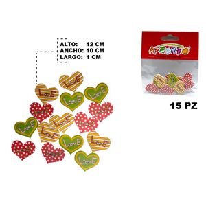 Boton de Madera Aprendo, 15 Piezas, Surtido, diyxm0012