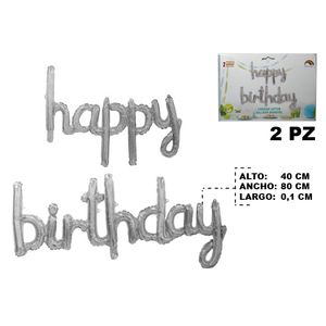 Globo aluminio happy birthaday x2 pz.1655-218 (40x80cm)