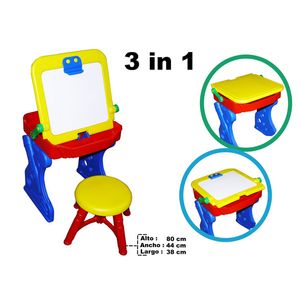 Escritorio Pupitre Nina 3 en 1, con Silla, 38x44x80cm, pf4020-1