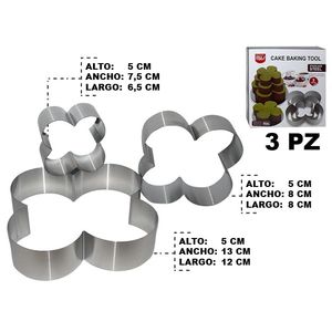 Molde Acero Para torta 3 piezas AFY1811-15B