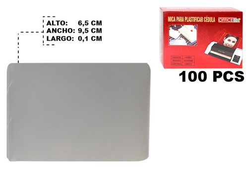 Mica Plástica para Cédula, 100 Piezas, 6.5x9.5x0.1cm, 6595-125mic